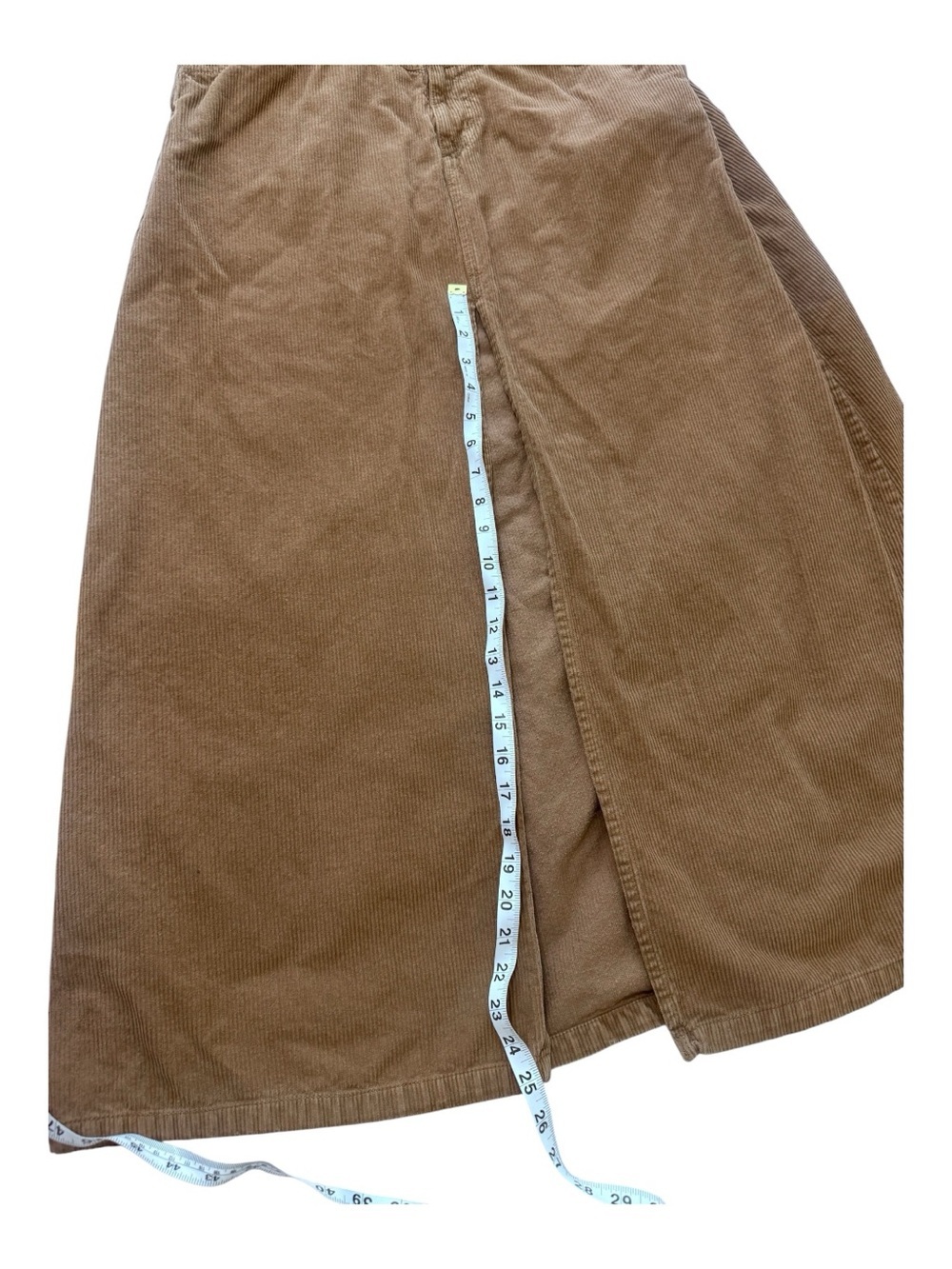 We The Free Corduroy Maxi Skirt with Front Slit in Brown - Picture 4 of 7